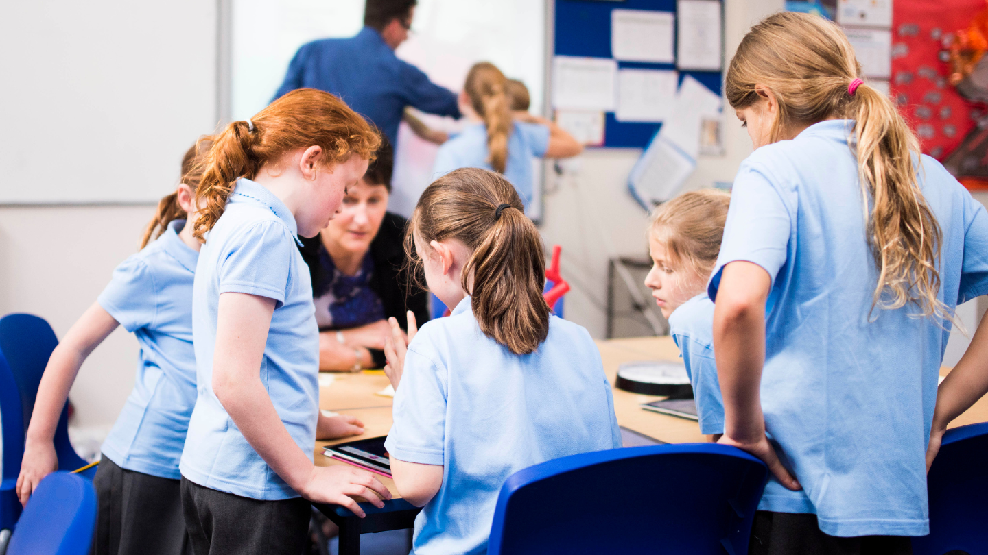A classroom with students in the summer.